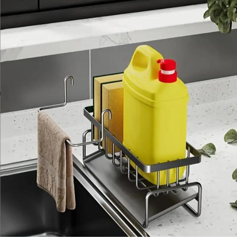 Kitchen Sink Drain Rack, 1 Count Multifunctional Kitchen Sink Storage Rack, Household Kitchen Accessories Storage Tool, Home Organizer