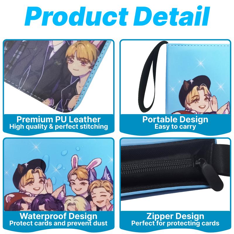 Kpop Stray Kids SKZ Photo Albums 400 Pockets, Cute Cartoon idol Photocard Binder, Christmas Gift for Boys & Girls Decor Organizer Cover