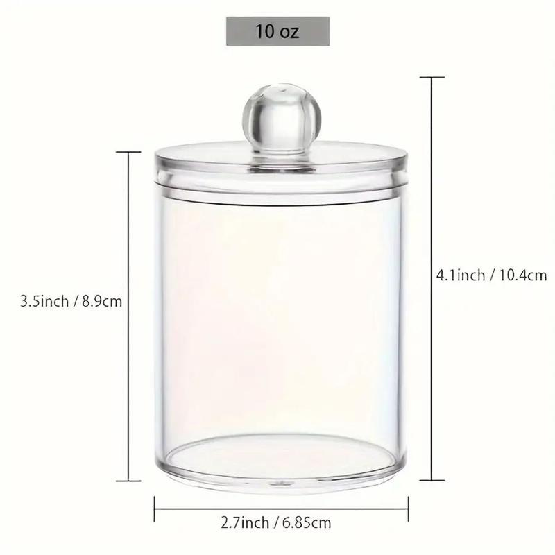 Clear Makeup Cotton Jar with Lid, 1 2 Counts Round Pads Swab Makeup Cotton Storage Canister, Desktop Storage Box for Bathroom Home Hotel Office Dormitory, 2024 Storage Organizer