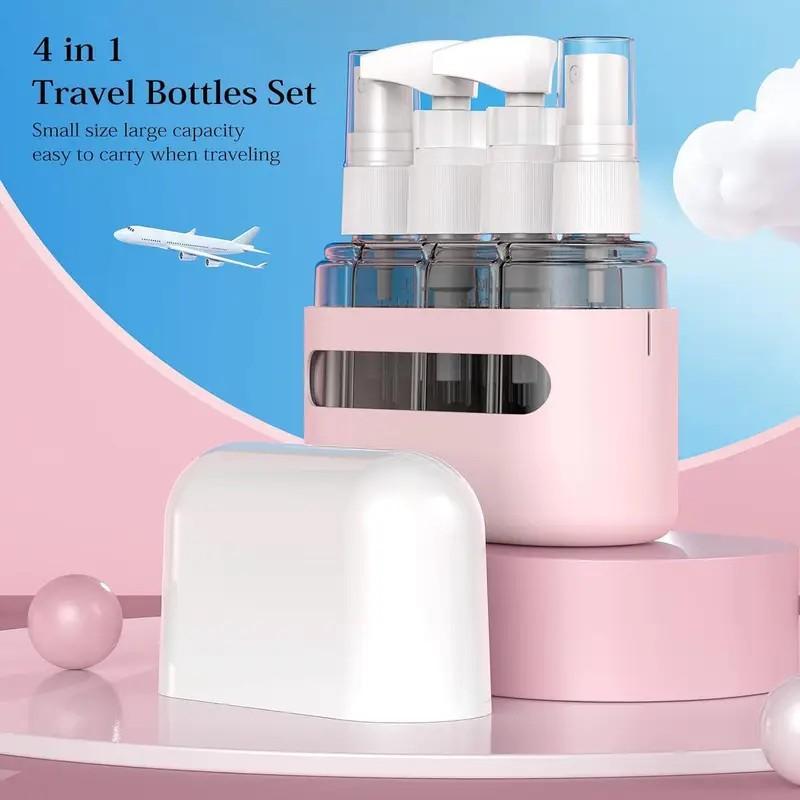 4 in 1 Travel Bottle Set, 1 Set Portable Leak Proof Travel Bottle Set, Refillable Empty Bottle for Shampoo, Conditioner, Lotion