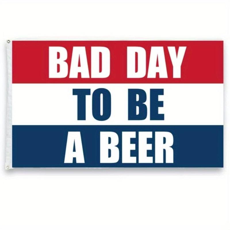 Bad Day To Be A Beer Slogan Banner, 1 Count Colorful Slogan Banner, Reusable Slogan Sign, Party Decorations for Outdoor Indoor, Fall Decor