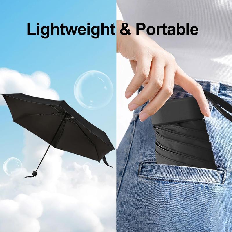 Umbrella Small Mini Umbrella, Lightweight Folding Compact Travel Umbrella Portable Parasol for Backpack Purse - Sun & Rain Pocket UV Umbrellas for  Girls Boys Women