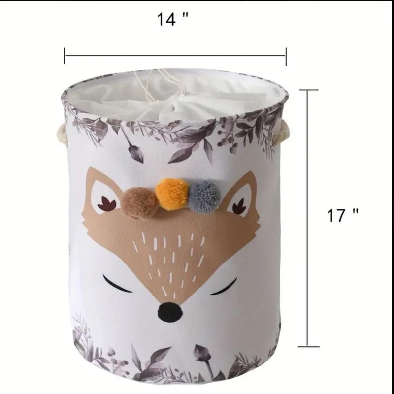 Baby Laundry Hamper, Animal Basket Safari Nursery Decor Baby Storage Basket, Toy Storage Organizer Collapsible Animal Laundry Hamper with Drawstring Closure Waterproof Round Nursery Hamper for Boys Toddler, for Kid's Room, Play Room Lion Unicorn elephant