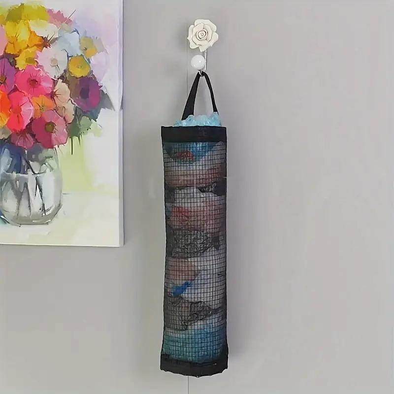 Wall Mounted Garbage Bag Storage Bag, Large Capacity Plastic Bag Holder, Household Storage Organizer for Kitchen