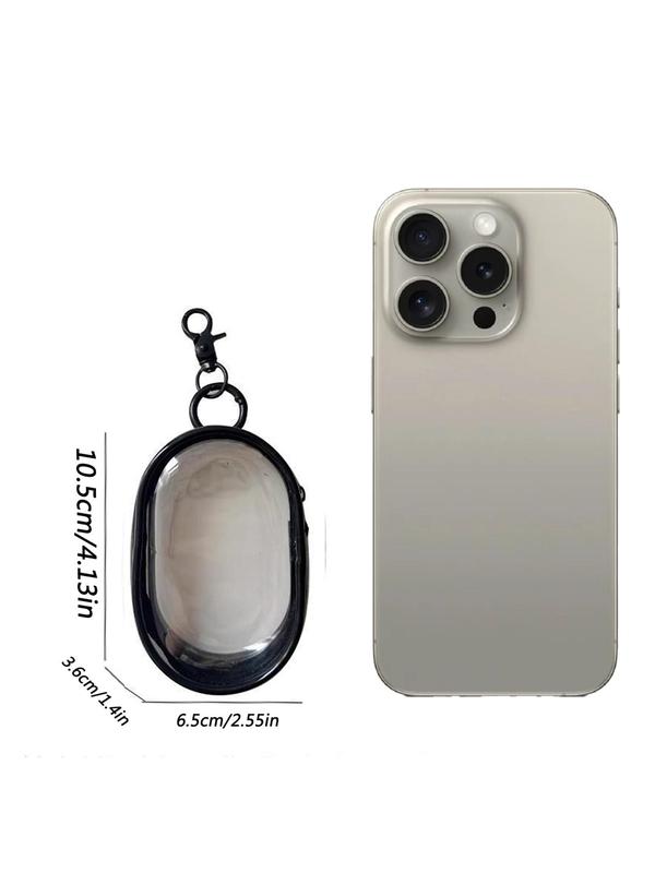 Cute Transparent Data Cable Storage Bag, Portable Headphone Storage Mini Organizers, Multifunctional Doll Display Pendant for Travel