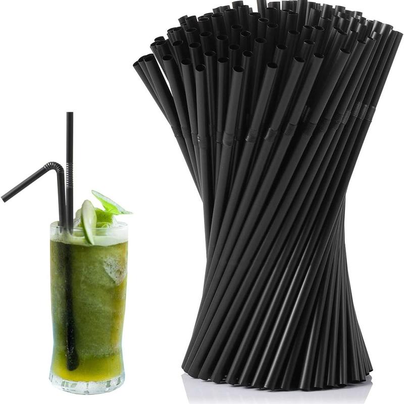 Christmas Plastic Retractable Drinking Straw, 100pcs Disposable Flexible Drinking Straw, Drinking Straw for Party