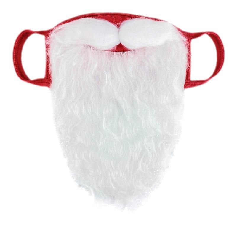 (2 Pack) Face Mask Funny Bearded Holiday Santa Costume for Adults for Christmas 2024 (One size fits all)