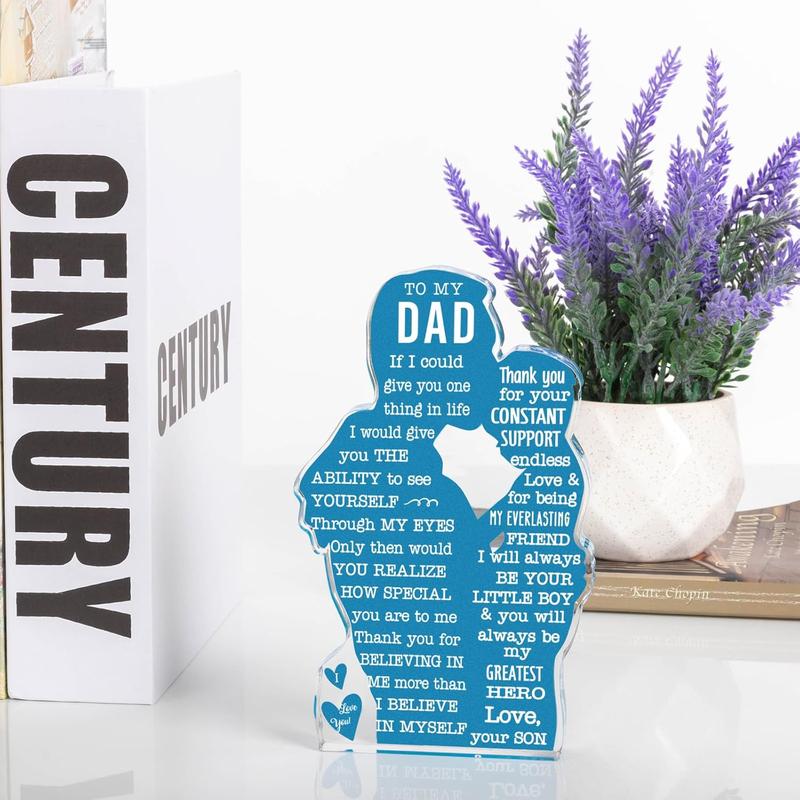 Dad Birthday Gifts from Son, Daughter Christmas Gifts for Dad Unique Birthday Present Ideas for Father Daddy New Dad Best Dad Ever Gifts Father's Day Gifts Dad Acrylic Plaque Sign