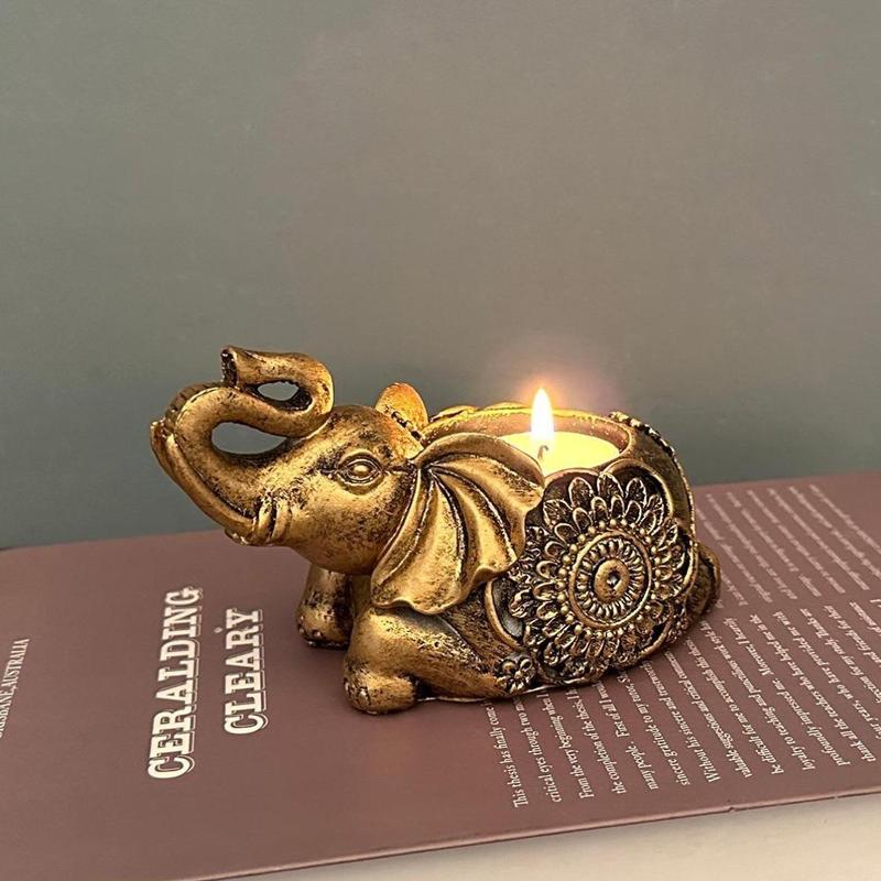 Elephant Design Candle Holder, 1 Count Vintage Animal Candle Holder, Desktop Decoration for Home Bedroom, Home Decor Supplies