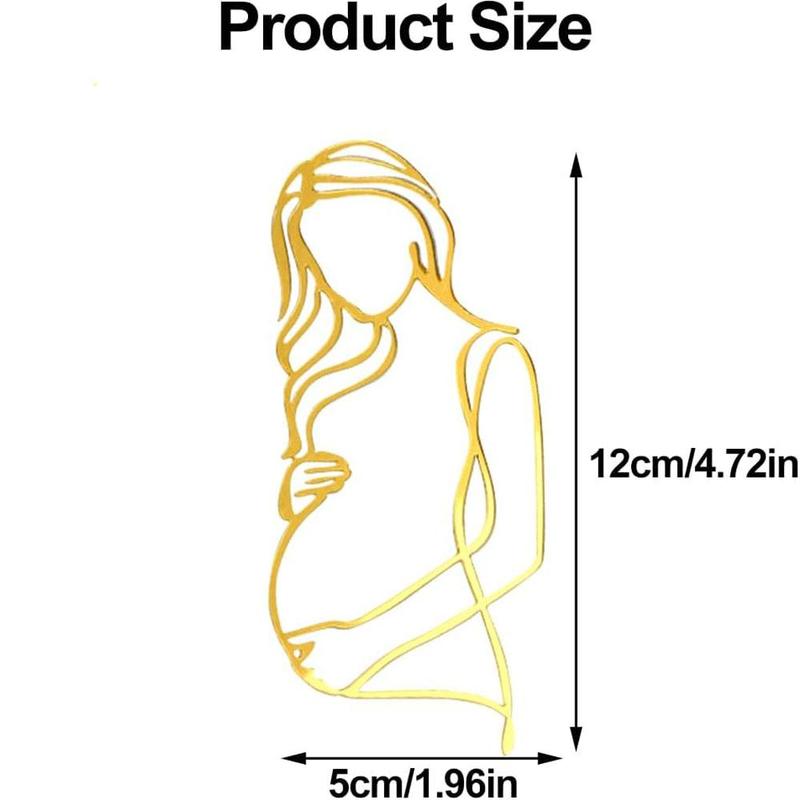 Pregnant Woman Silhouette Pattern Cake Topper, 1 Count Line Art Cake Decoration, Cake Decorations for Baby Shower Birthday Party