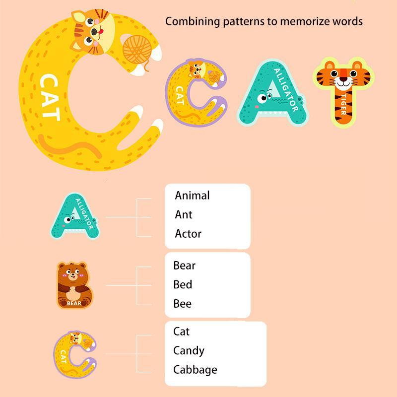 Animal Pattern Magnetic Letters, 26pcs set Cute Magnetic Alphabet Sticker, Creative Toy & Decoration for Home Kitchen Dormitory School