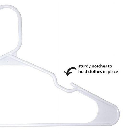 Mainstays Adult & Teen Clothing Hangers, 50 Pack, White, Durable Plastic