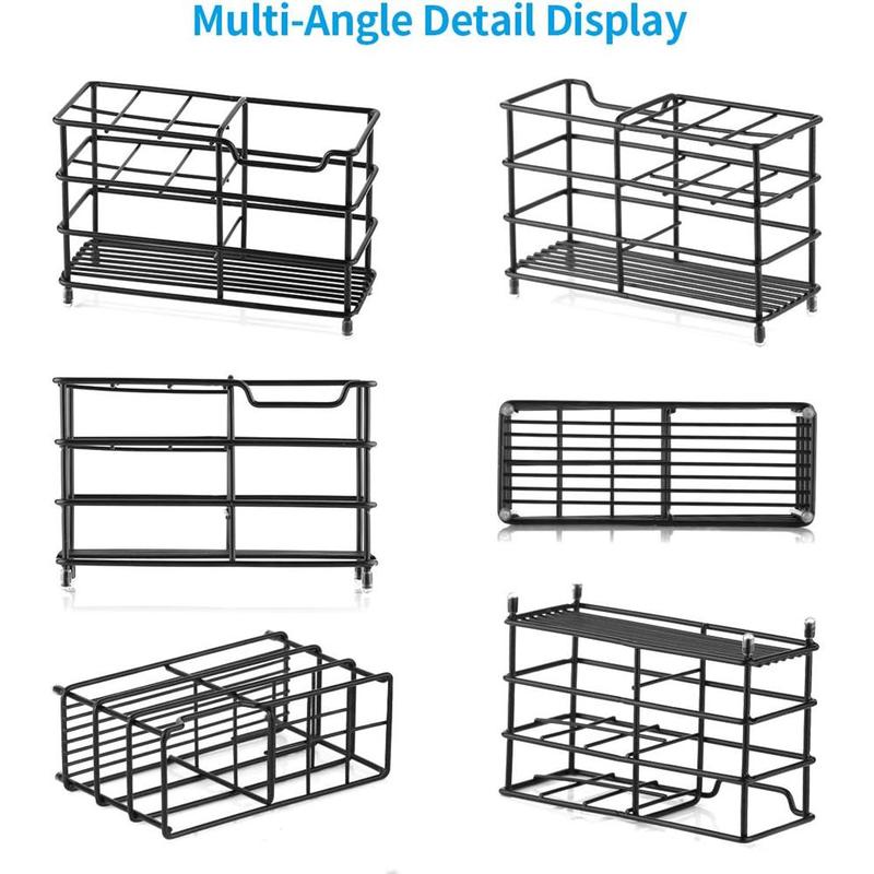 Stainless Steel Multi-grid Toothbrush Drain Holder, 1 Count Bathroom Accessories Wall Mounted Toothpaste Storage Rack, Bathroom Organizer Supplies, Summer Essentials, Home Accessories