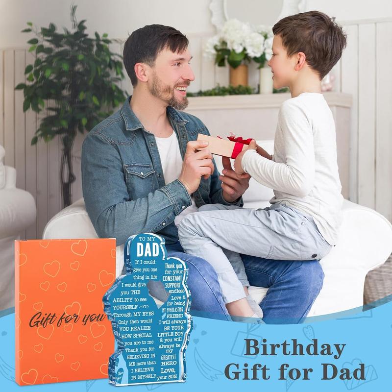 Dad Birthday Gifts from Son, Daughter Christmas Gifts for Dad Unique Birthday Present Ideas for Father Daddy New Dad Best Dad Ever Gifts Father's Day Gifts Dad Acrylic Plaque Sign