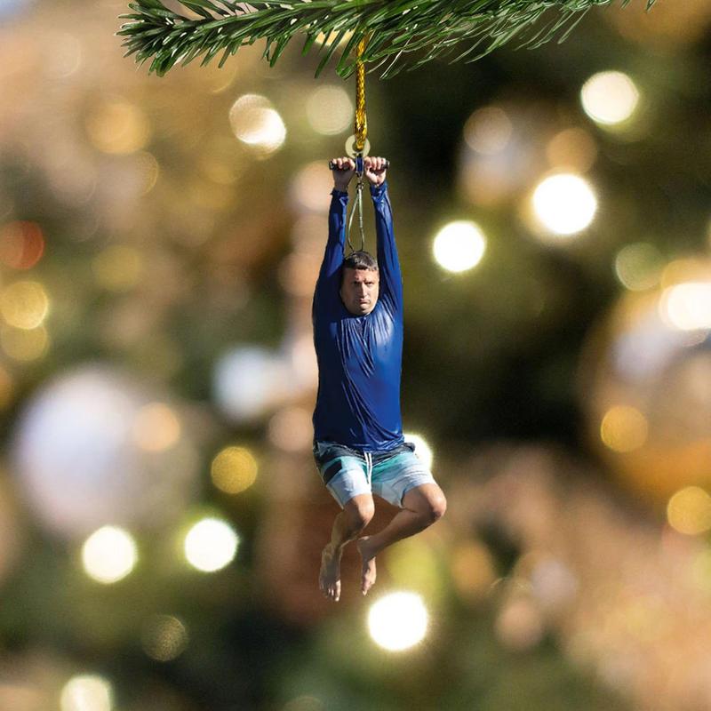 I Think You Should Leave Zip Line Acrylic Christmas Ornament, Zipline Funny Meme Ornament, Tim Robinson Ornament, ITYSL