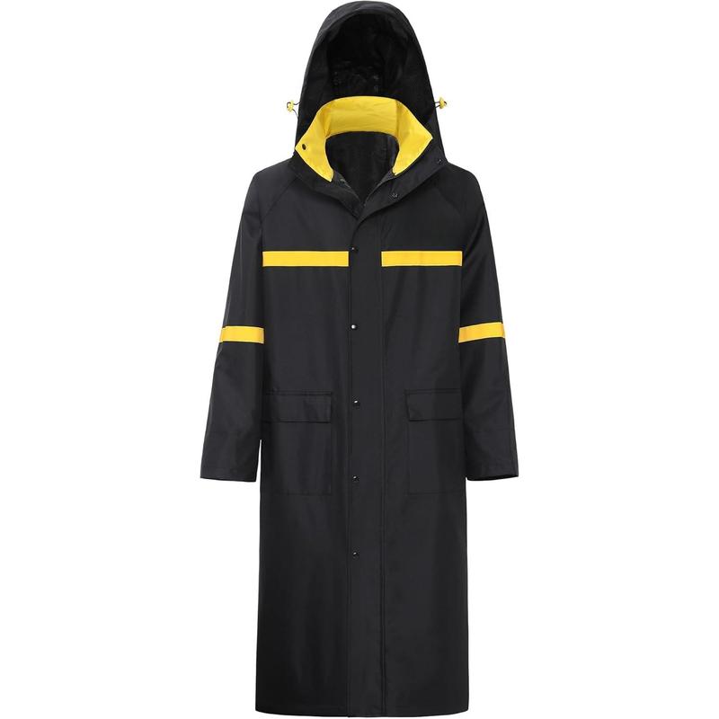 Long Raincoats Classic Waterproof Long Rain Jacket Hooded Breathable for Men Outdoor Sports and Work