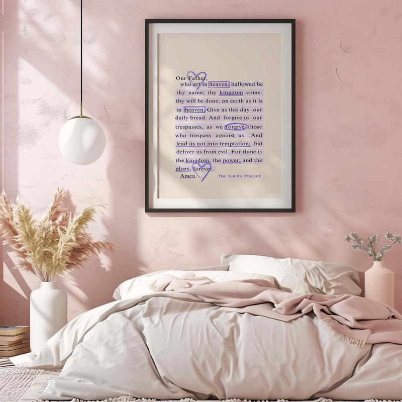 Modern Christian Art, Christian Wall Art, Purple Wall Art, Spiritual Wall Art, Purple Christian Art, Trendy Christian Art Decor, Gifts For Friends Sister, No Frame Poster Prints, Wall Decoration