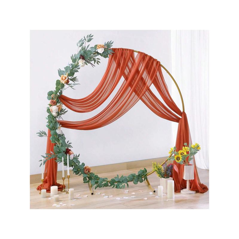 1pc Elegant Sheer Wedding Arch Background Curtain Indoor And Outdoor Decoration