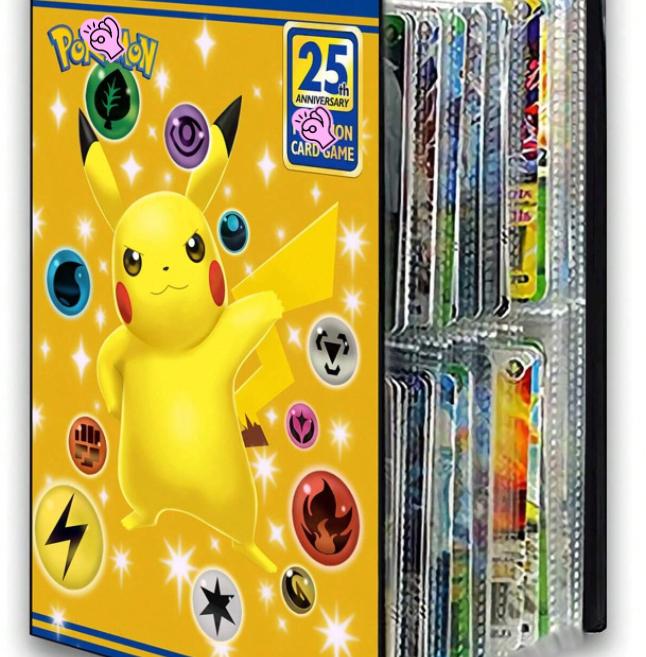 po.ke.mon Pokemon Card Album: PVC Storage Album With 4-Slot Clear Pages, Suitable For Collecting And Storing Photos And Cards