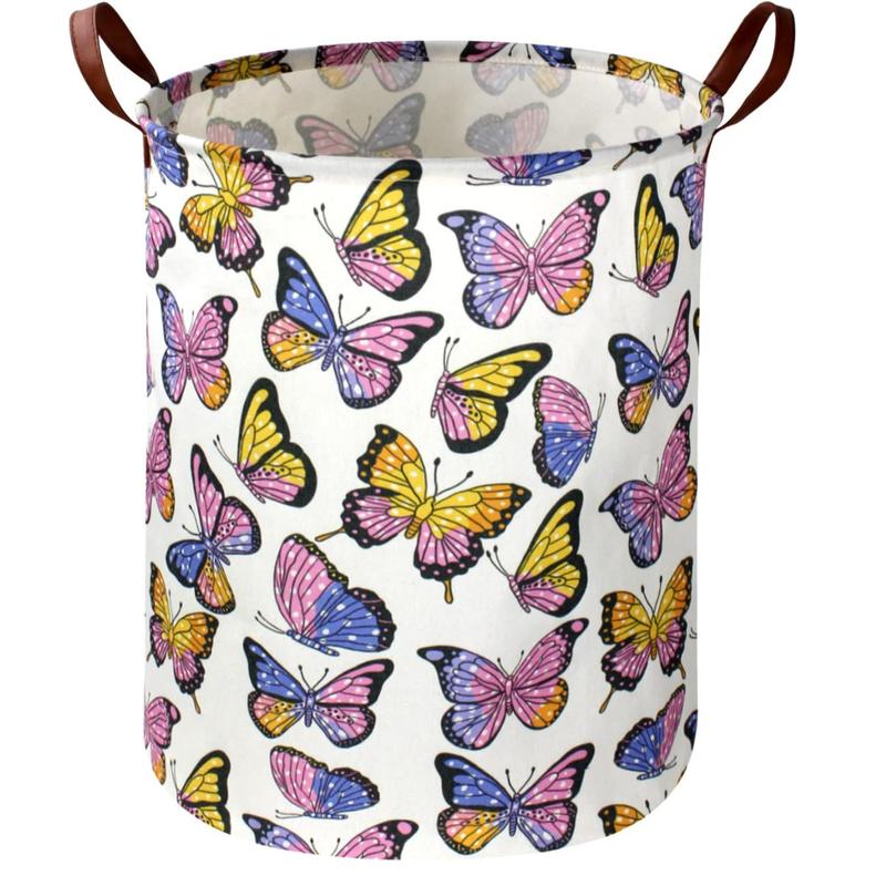 Kids Laundry Hamper,Girls Hamper, Butterfly Laundry Basket,Collapsible Baby Storage Baskets for Girls Room Decor,Nursery Hamper,Bedroom,Toy Organizer, Gift (Butterfly)