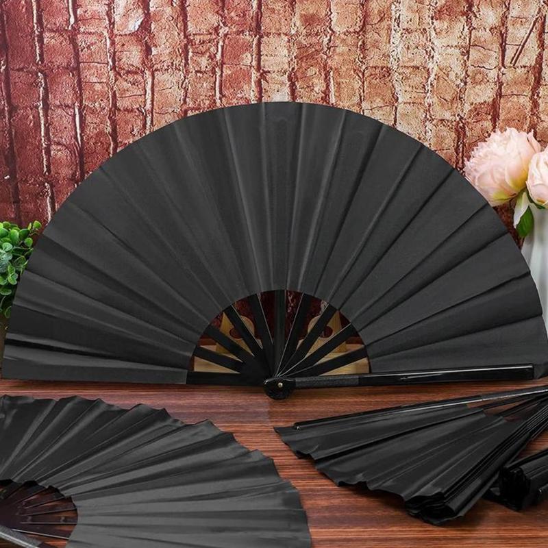 Solid Color Chinese Style Foldable Hand Fan, Portable Handheld Fan for Summer, Home Decor Supplies for Living Room Bedroom