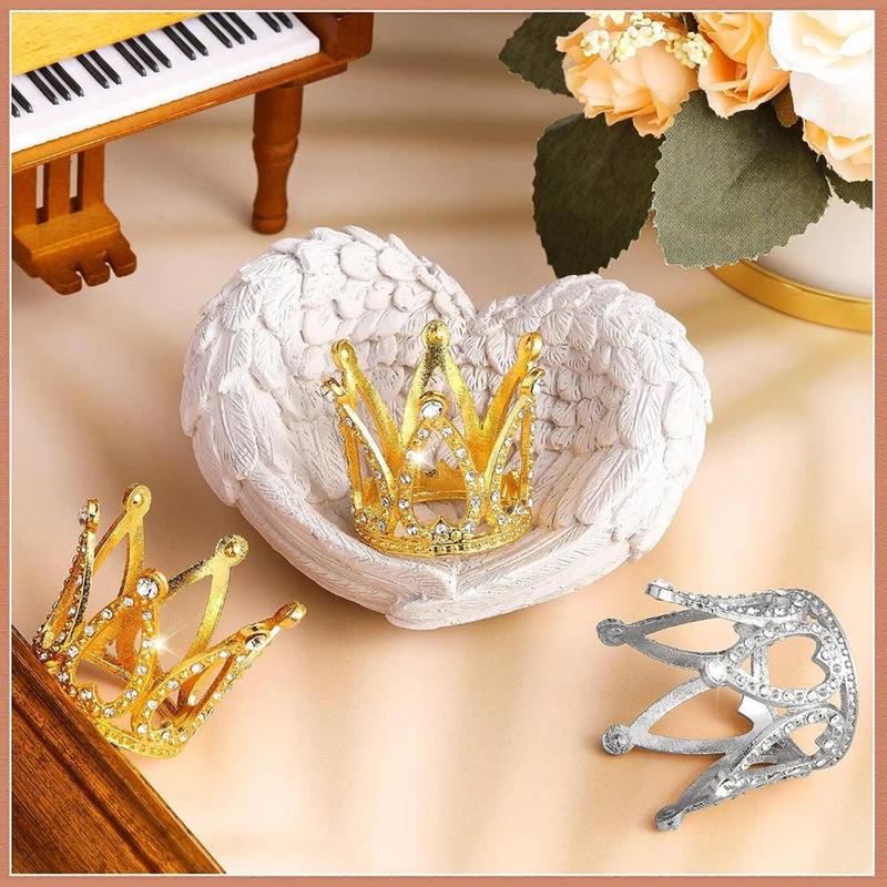 Crown Shaped Cake Topper, 8counts set Rhinestone Crown Birthday Cake Decoration, Summer Party Decoration Supplies