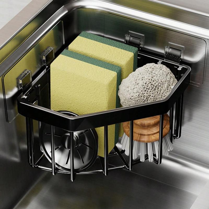 Stainless Steel Kitchen Sink Organizer, Hanging Drain Rack, Storage Rack for Cleaning Supplies, Towels and Scrubbers