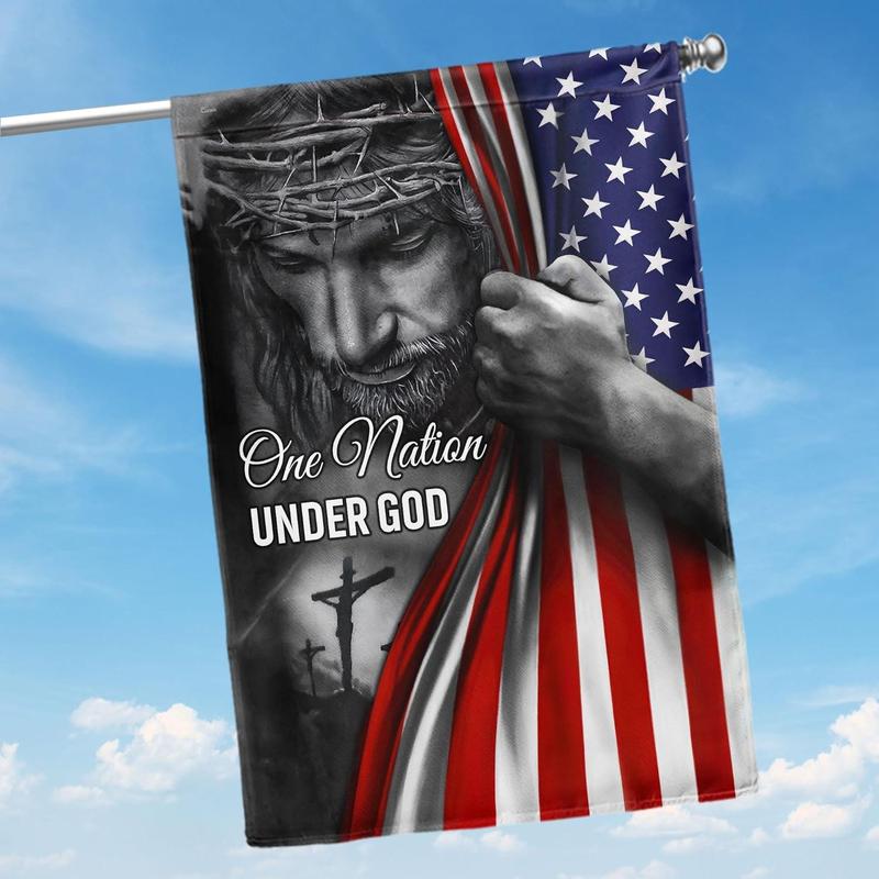 Christian Patriot American Flag, One Nation Under God Jesus Flag - House Flag 30x40, Decorations For Home, Outside, Indoor Outdoor - Double Sided