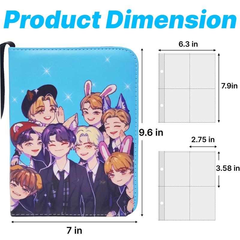 Kpop Stray Kids SKZ Photo Albums 400 Pockets, Cute Cartoon idol Photocard Binder, Christmas Gift for Boys & Girls Decor Organizer Cover