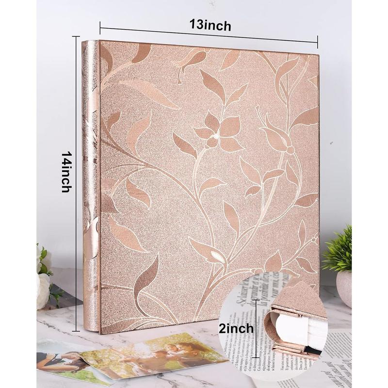 RECUTMS Photo Album 4x6 600 Photos Leather Cover White Page Extra Large Capacity Picture Book with 600 Pockets for Wedding Family Anniversary Baby (Champagne Gold) Decor Gift