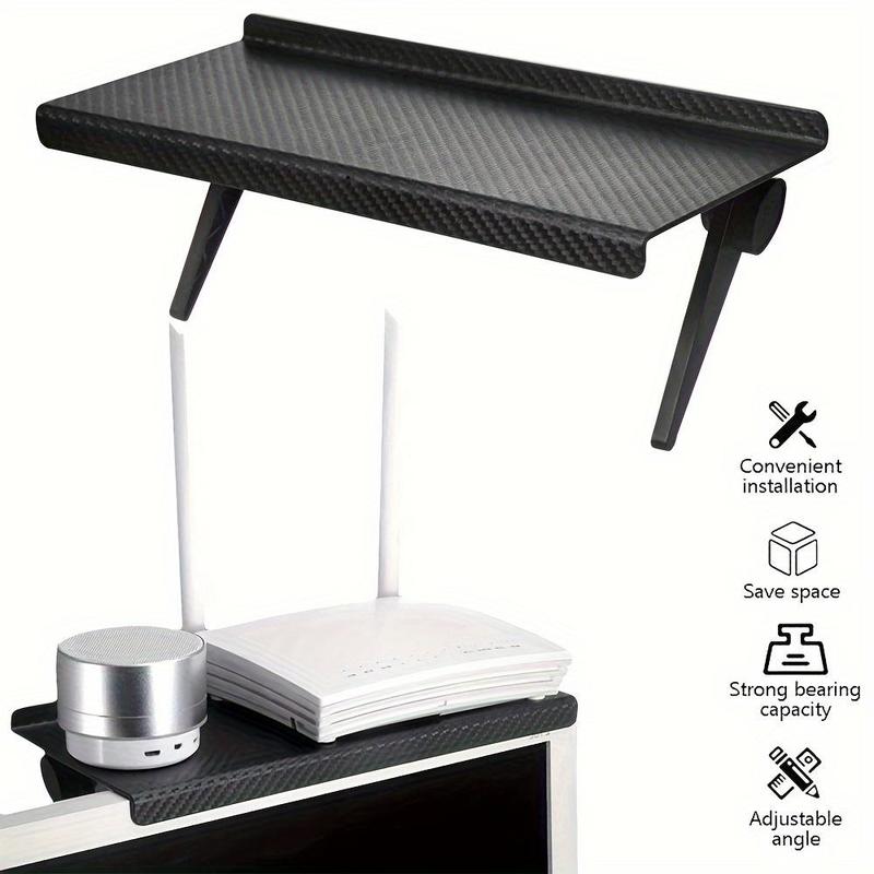 Adjustable TV Screen Top Shelf, 1 Count Computer Monitor Desktop Display Stand, Space Saving Router Storage Holder for Living Room