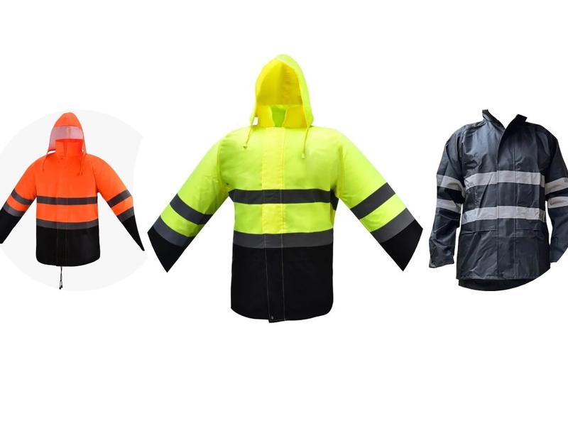 High Visibility Water resistant Safey Reflective Rain Jacket   Unlined rain jacket available in various colors