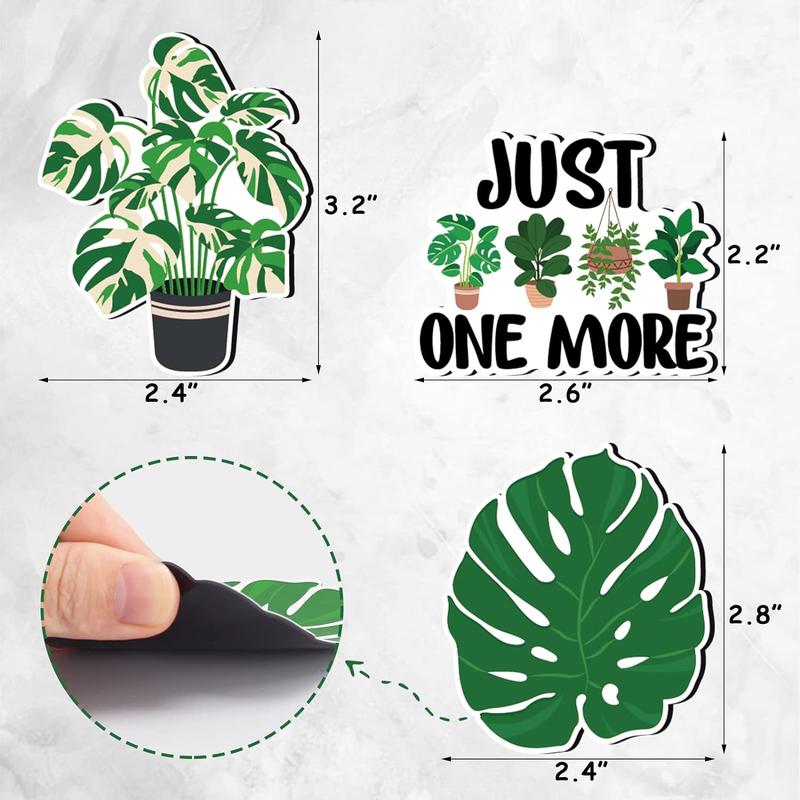 Plant refrigerator magnet with cute monstera leaves, kitchen refrigerator magnet, home kitchen decoration