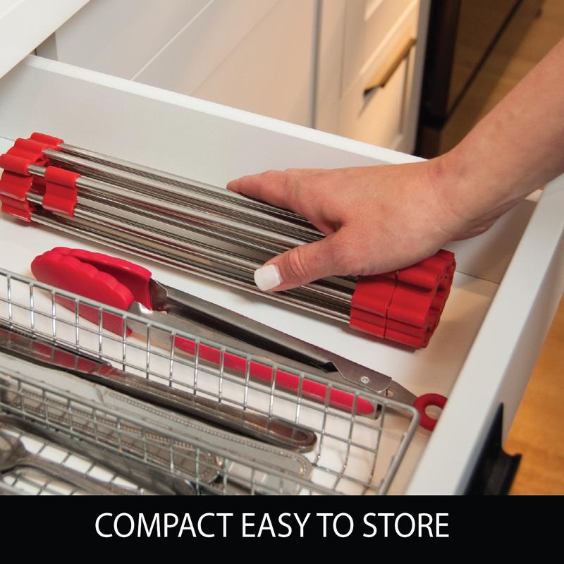 Total Rack 9-in-1 Organizer Expands 11” to 21”. Over-the-Sink Drying Rack and Trivet. Oven-Safe for Crisping, Nonslip Silicone, Stainless-Steel. Great kitchen Tool. Also great for drying in Laundry room.