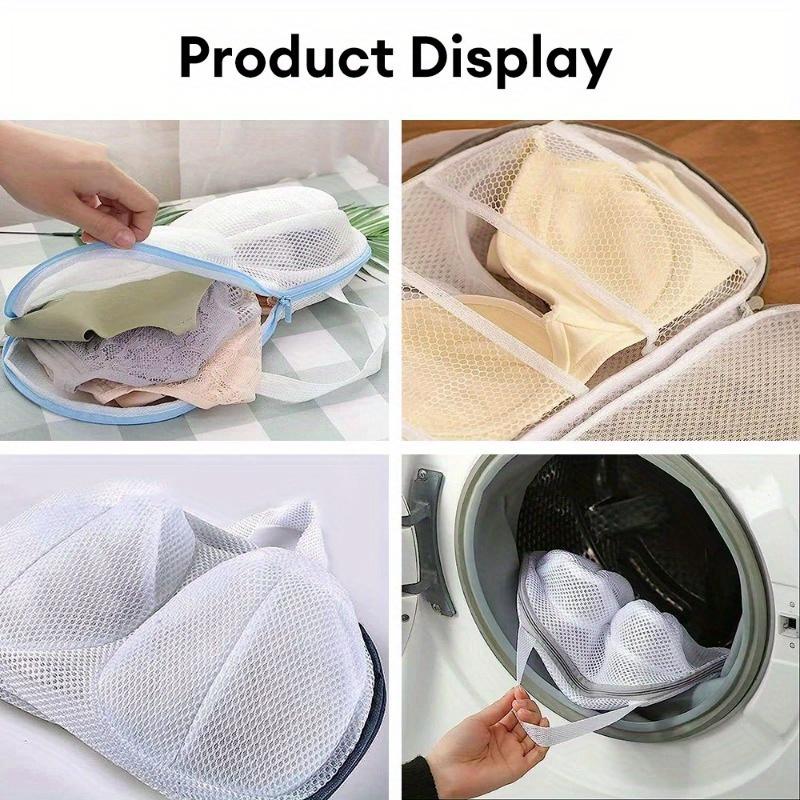 1 count Zipper Underwear Washing Bag, Portable Anti-deformation Washing Bag For Bras, Underwear, Household Storage Organizer For Washing Machine, Bedroom, Laundry Room, Laundry Hamper