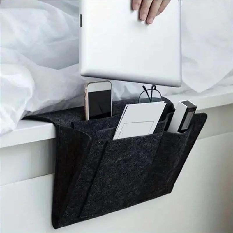 Felt Bedside Hanging Storage Bag, 1 Count Mobile Phone Remote Control Tissue Storage Bag, Bedside Book Storage Hanging Bag, Home Organizer for Bedroom