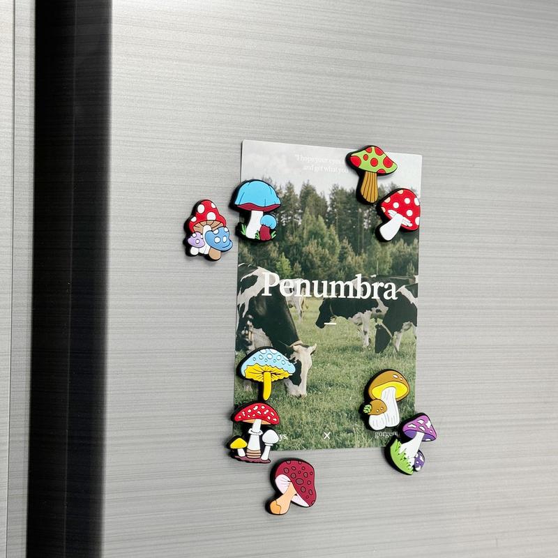 Mushroom Shaped Magnet, 19pcs set Cute Mushroom Fridge Magnet, Home Decor for Kitchen, Office, Dormitory, Refrigerator Decor