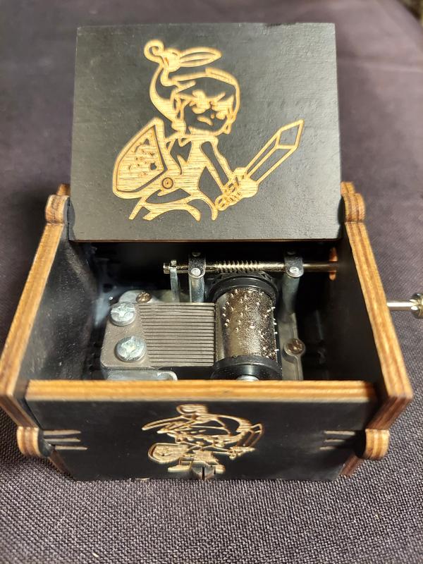 Zelda (Black) - Wooden Music Box - Perfect Gift for Any Occasion - Hand Cranked