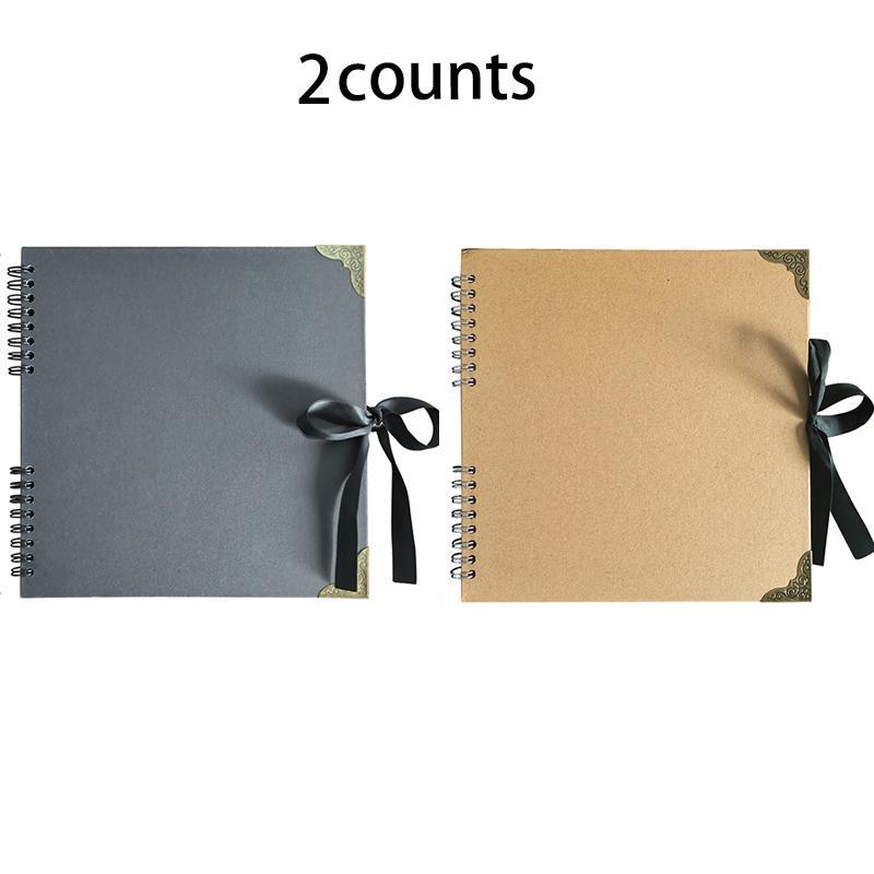 Vintage Photo Album, 2 Counts set Large Capacity Creative Blank Photo Album, DIY Photo Album for Home School Office