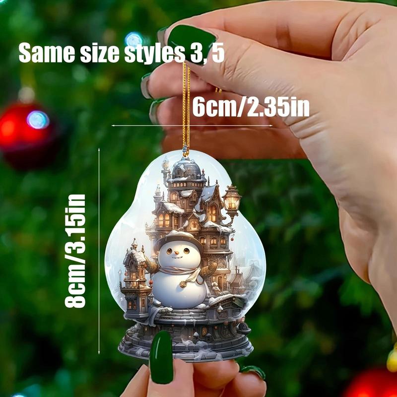 Christmas Snowman Pattern Acrylic Ball Ornament, 1 Count Snowman Decor Hanging Ball, Hanging Decoration for Home Party Festival, Home Decor