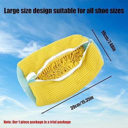 2 Pack Shoe Washing Bag for Washing Machine - Reusable Laundry Shoe Bag for Washer & Dryer, Fits All Shoe Types & Sizes, Yellow