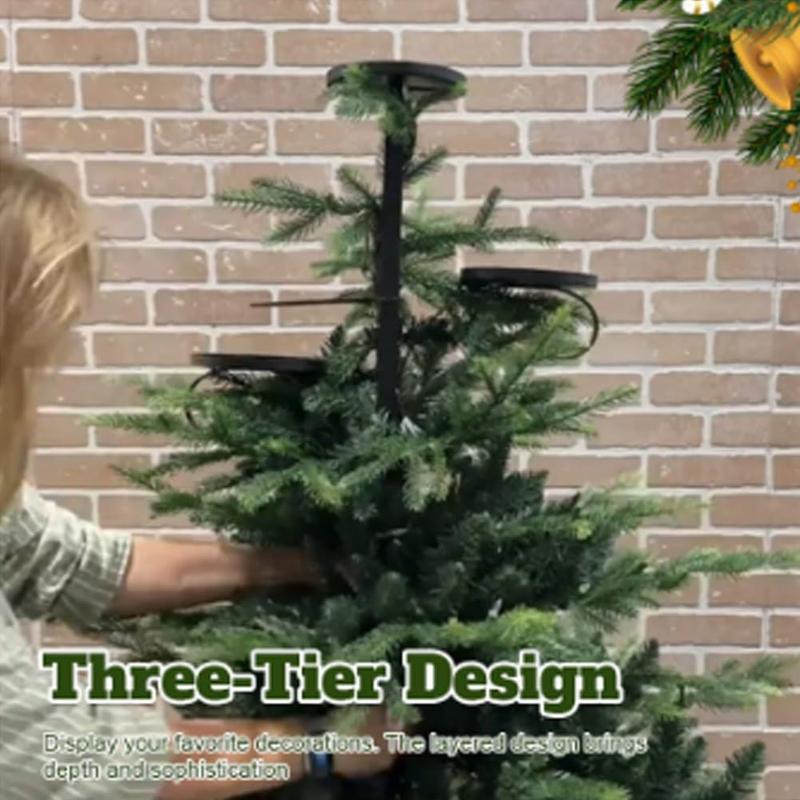 Tree Topper Candle Holder, 1 Count Triple Tree Topper Candle Holder, Tree Topper Base, Shelf for Christmas Tree, Candle Holder for Home Party Wedding