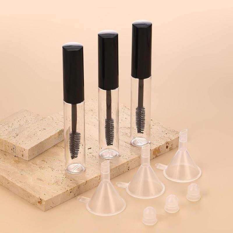 10ml Empty Eyelash Brush Tubes, 3 Counts set Lash Serum Bottles, Empty Refill Clear Eyelash Mascara Tubes, Cosmetic Makeup Vial Storage Bottle