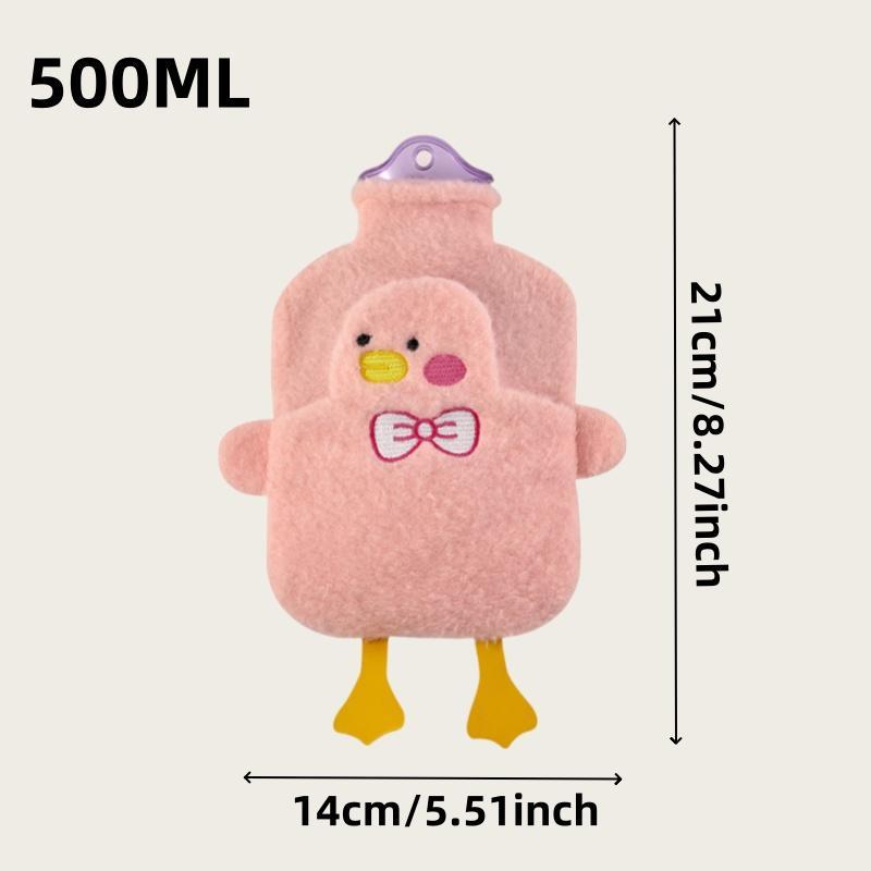 Cute Duck Design Hot Water Bottle, 1 Count Portable Plush Hot Water Bag, Hot Water Warmer Bag for Home Office School Dormitory