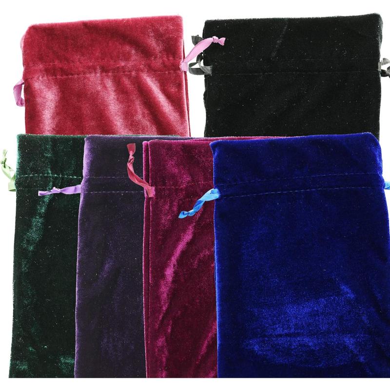 Velvet Tarot Rune Bag Bundle of 6: Moss Green, Royal Blue, Purple, Wine, Ross, Black 6