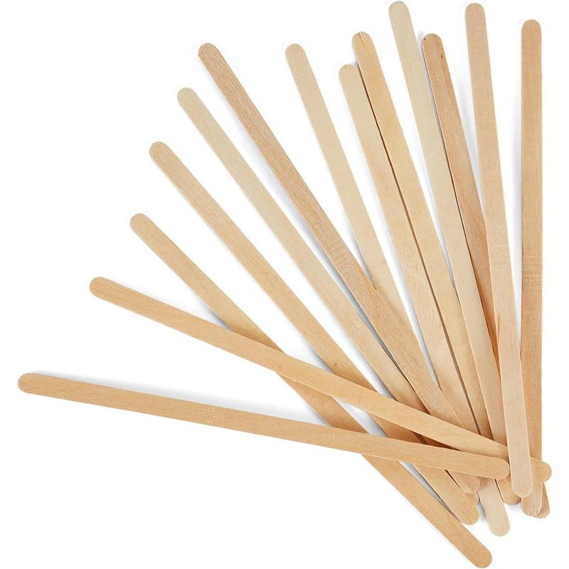 500 Wooden Coffee Stirr 5.5 Inch with Storage Box, sturdy natural birch wood coffee stirrer, splinter-free, rounded ends. Mixed Drink Sticks