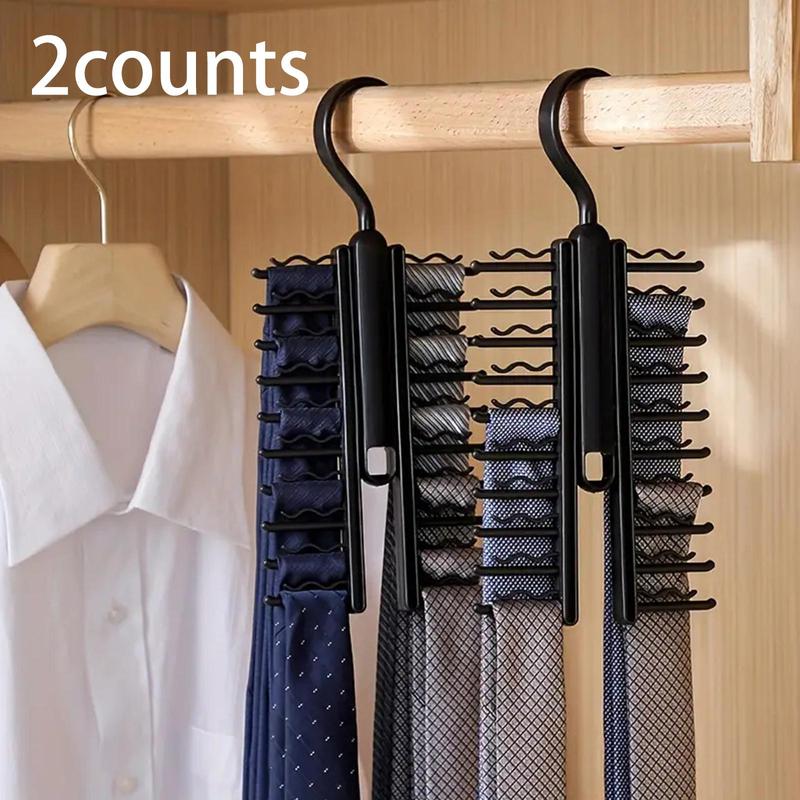 Multi-layer Non-slip Tie Hanger, 2 Counts Space Saving Clothes Hanger, Home Organizer for Closet, Home, Dormitory, Men's Gift, Boyfriend Gift