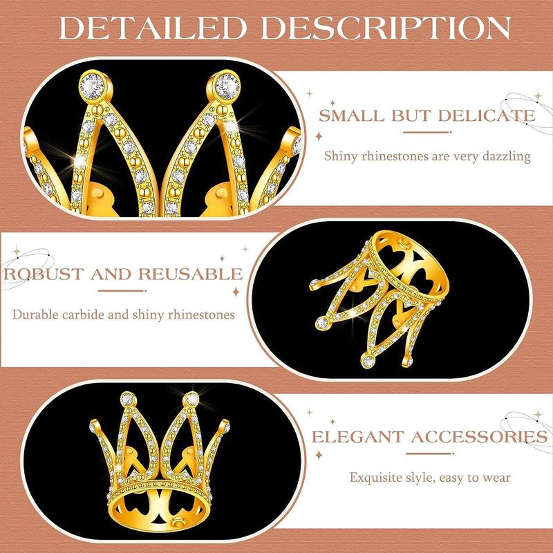 Crown Shaped Cake Topper, 8counts set Rhinestone Crown Birthday Cake Decoration, Summer Party Decoration Supplies