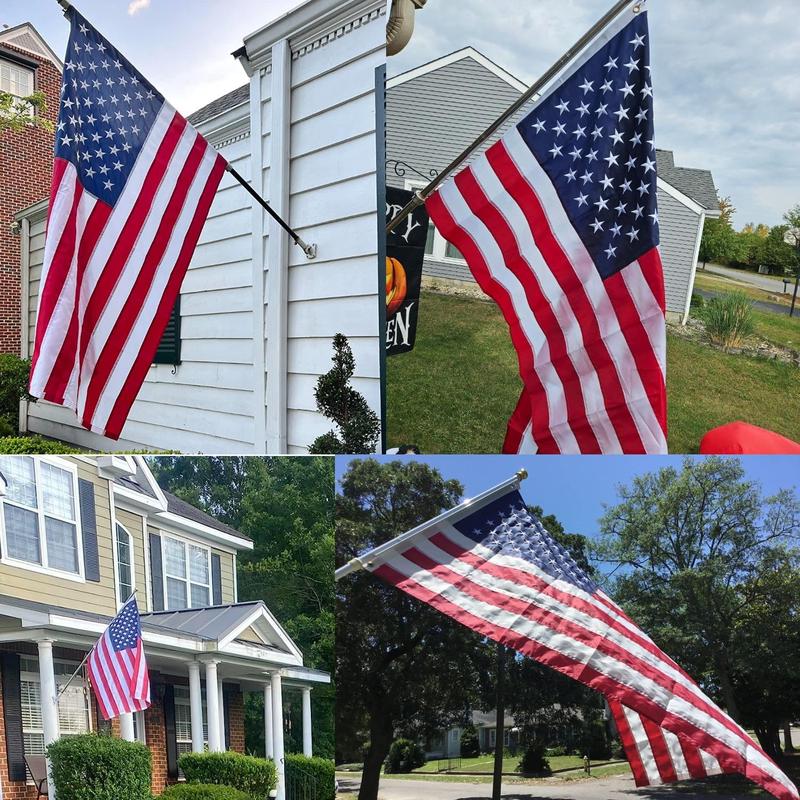 American Flag 3x5 FT Outdoor - USA Heavy duty US Flags with Embroidered Stars Banners Light Gift