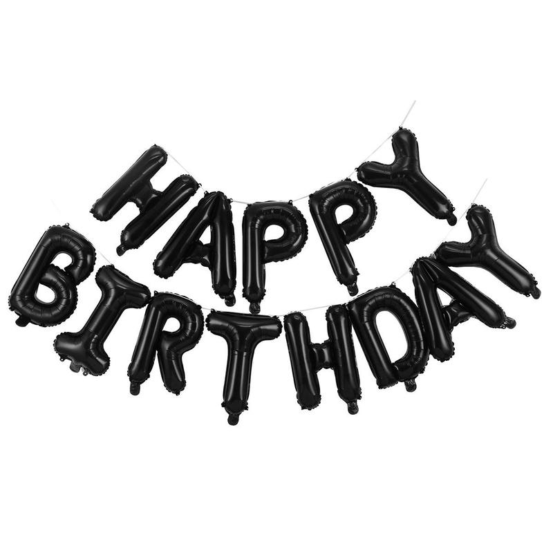 Happy Birthday Decoration Balloon (26pcs set), Black Balloon, Party Balloon, Birthday Balloon, Festive & Party Supplies